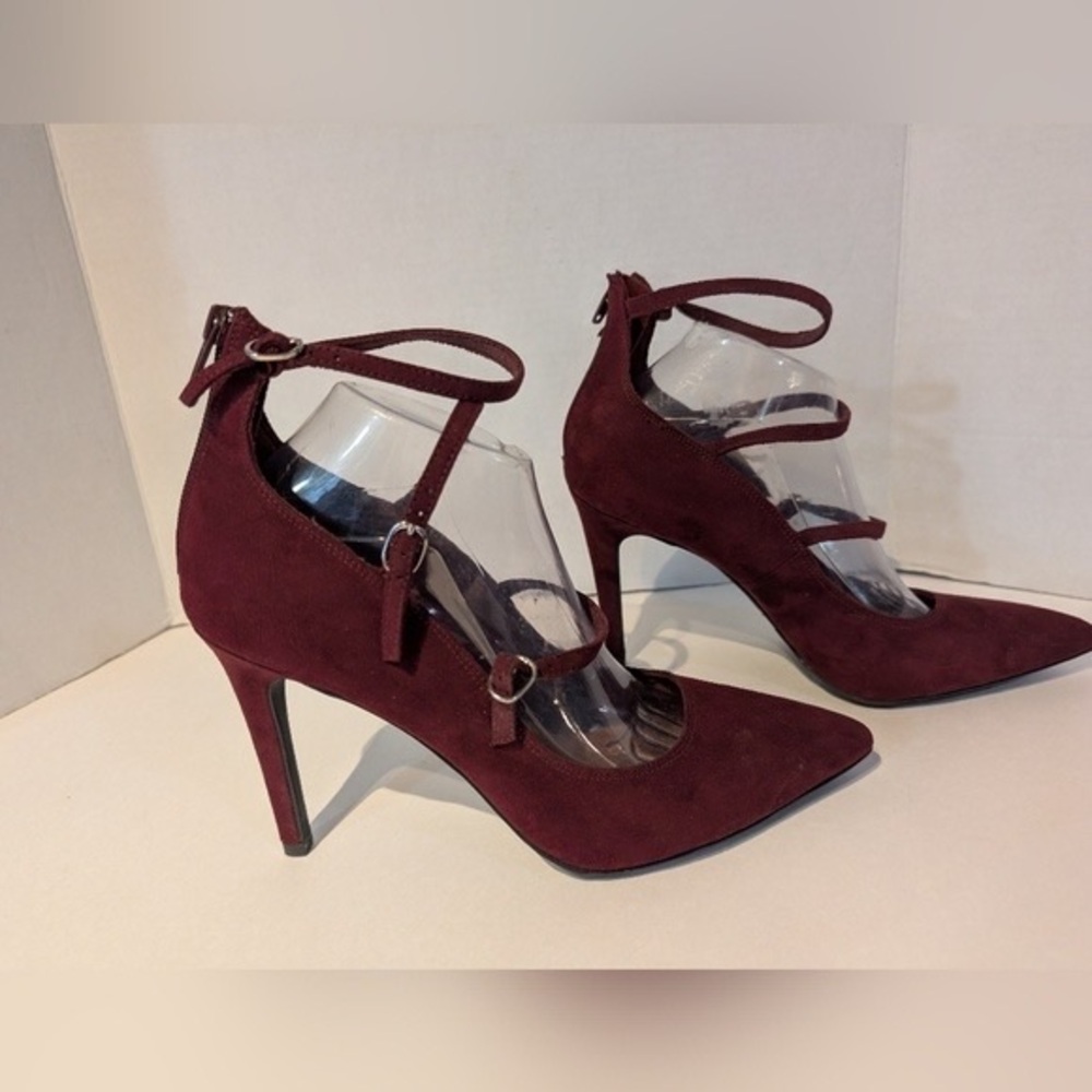 Christian Siriano Burgundy Suede Heels